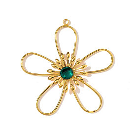 304 из нержавеющей стали большие кулоны, со стеклом, , ионное покрытие (ip)