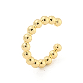 Round Brass Open Cuff Rings, Long-Lasting Plated, Round