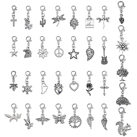 65 шт. осенний набор подвесок из сплава для украшения, подвеска на клипсе, для брелка, кошелек, украшение для рюкзака, разнообразные