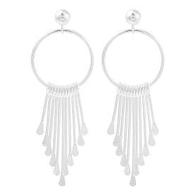 Sterling Silver Dangle Earrings for Women, Ring with Tassel