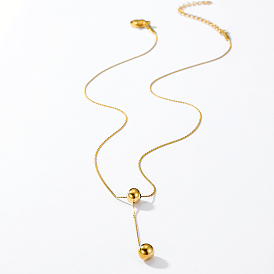 Simple Casual Fashion Brass Round Lariat Necklaces for Women