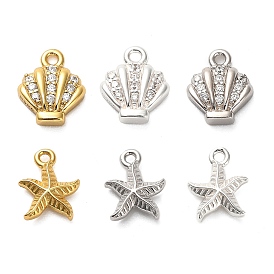 925 подвески в форме морской звезды из стерлингового серебра с микропаве из прозрачных кубических цирконий, с печатью 925