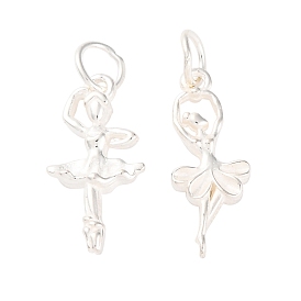 925 стерлингов серебряные подвески, подвески в виде балерины с кольцами для прыжков и 925 штампом