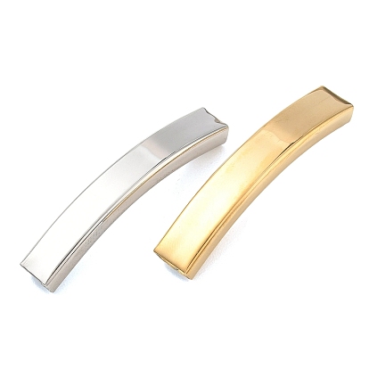 304 Stainless Steel Slide Charms/Slider Beads, for Leather Cord Bracelets Making, Rectangle