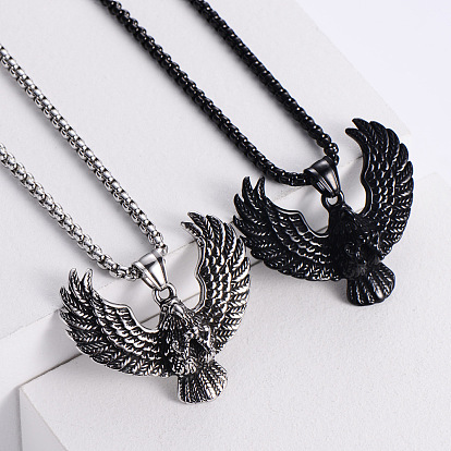 Крылья орла 304 ожерелье с подвеской из нержавеющей стали в стиле панк-хип-хоп