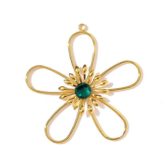 304 из нержавеющей стали большие кулоны, со стеклом, , ионное покрытие (ip)