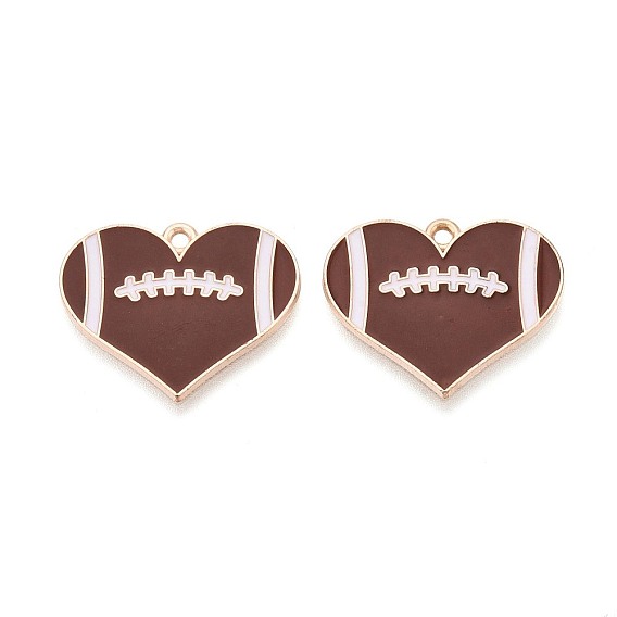 Эмалевые подвески из сплава регби, сердце прелести, золотые