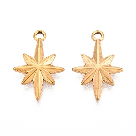 201 подвески из нержавеющей стали, звезда очарование, ионное покрытие (ip)