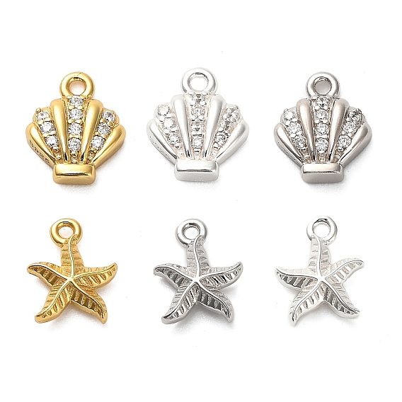 925 подвески в форме морской звезды из стерлингового серебра с микропаве из прозрачных кубических цирконий, с печатью 925