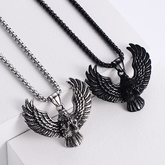 Крылья орла 304 ожерелье с подвеской из нержавеющей стали в стиле панк-хип-хоп