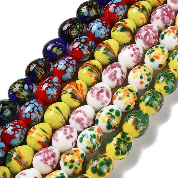 Бусы лэмпворк ручной работы, яйцо динозавра