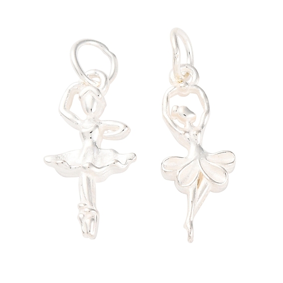 925 стерлингов серебряные подвески, подвески в виде балерины с кольцами для прыжков и 925 штампом