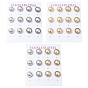 PVD Vacuum Plating 304 Stainless Steel Stud Earring, with Plastic Imitation Pearl, Flat Round