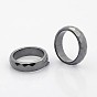 Faceted Magnetic Synthetic Hematite Finger Rings, 19mm