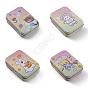 4Pcs 4 Styles Tinplate Storage Box, Jewelry Box, for DIY Candles, Dry Storage, Spices, Tea, Candy, Party Favors, Rectangle with Mixed Pattern