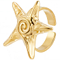 1ПК 304 манжетные кольца из нержавеющей стали, золотые, для женщин, морская звезда