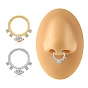 304 Кольца для носа в форме конского глаза из нержавеющей стали с прозрачным кубическим цирконием