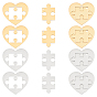 8 наборы 2 цвета ионное покрытие (ip) 304 разъемные подвески из нержавеющей стали, сердце и шарм-головоломка