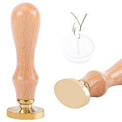 DIY Wax Seal Stamp Kit, Including Oval Blank Wax Seal Brass Stamp Head, with Beech Wood Handles, For Retro Vintage Wax Seal Stamp