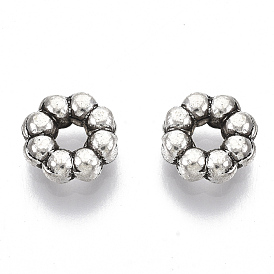 Perles en alliage de style tibétain, sans cadmium et sans plomb, fleur