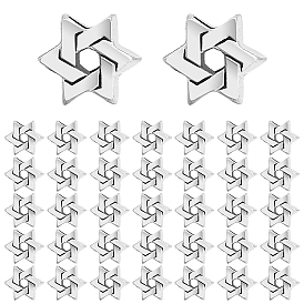 100шт. бусины из европейского сплава в тибетском стиле, бусины с большим отверстием, звезда Давида