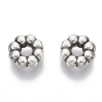 Perles en alliage de style tibétain, sans cadmium et sans plomb, fleur