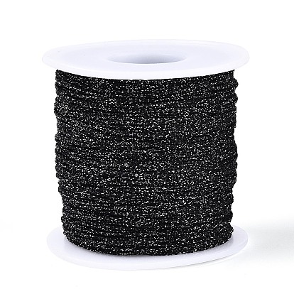 100м сегментные окрашенные круглые полиэстеровые металлизированные плетеные шнуры, с пластиком для животных, для изготовления ювелирных изделий