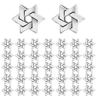 100шт. бусины из европейского сплава в тибетском стиле, бусины с большим отверстием, звезда Давида