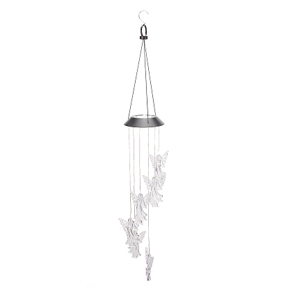 Carillon éolien ange à énergie solaire led, imperméable, avec les accessoires de résine et en fer, pour l'extérieur, jardin, Cour, décoration de fête