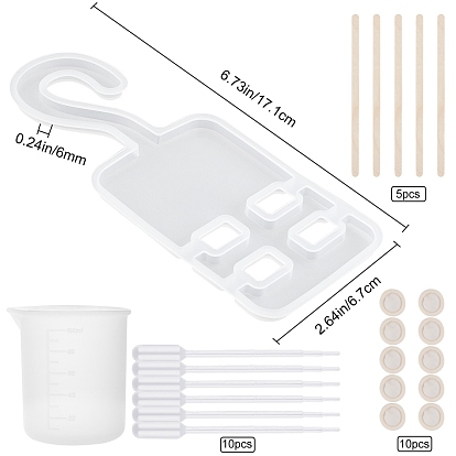 Gorgecraft DIY Cloth Hanger Making Kits, with Silicone Molds, Silicone 100ml Measuring Cup, Plastic Transfer Pipettes, Birch Wooden Craft Ice Cream Sticks, Latex Finger Cots