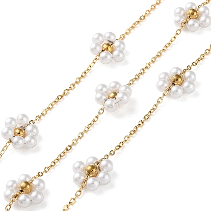 Цветочное ионное покрытие (IP) 304 цепи из нержавеющей стали, с ABS имитации жемчуга, пайки, с катушками