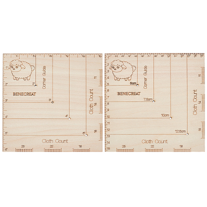 2шт. квадратный деревянный крючком и спицами калибр, деревянные линейки