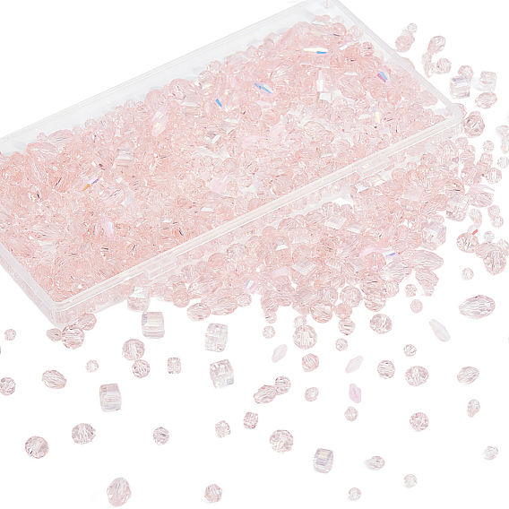 Прозрачные стеклянные бусины, граненые, разнообразные