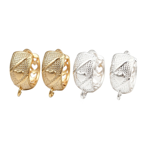 Латунная фурнитура для хооп серег, без кадмия и без свинца, сердце