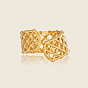 304 Stainless Steel Cuff Open Rings for Women, Grid