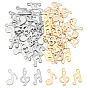 60Pcs 6 Style 304 & 201 Stainless Steel Charms, Musical Note