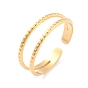Ion Plating(IP) 304 Stainless Steel Double Line Open Cuff Ring for Women