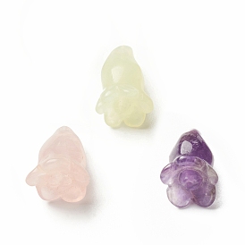 Ensemble de perles de pierres précieuses mélangées naturelles, aventurine verte naturelle & quartz rose & perle d'améthyste, fleur