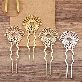 Alloy Hair Fork Findings for Women, Fan