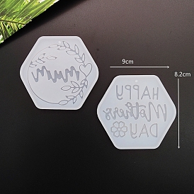 Hexagon Pendants DIY Silicone Mold, Resin Casting Molds, for UV Resin, Epoxy Resin Craft Making, White