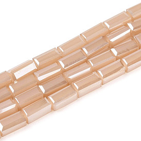 Стеклянные бусины, имитация нефрита , кубоид, граненые