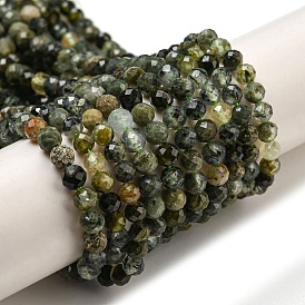 Perlas naturales prehnita hebras, facetados, rondo