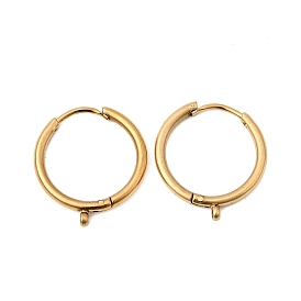 304 серьги с обручем из нержавеющей стали, ионное покрытие (ip), с петлей