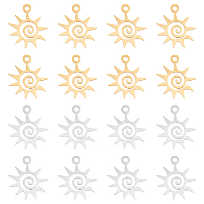 20 шт. 2 цвета 201 подвески из нержавеющей стали, подвески для лазерной резки, солнце