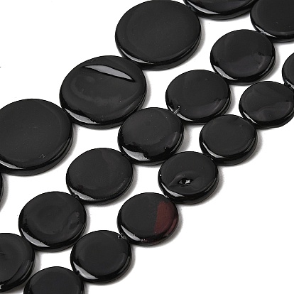 Естественных пресноводных оболочки бисер нитей, окрашеные, плоско-круглые