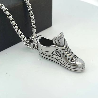 Ожерелья из нержавеющей стали с подвеской в виде спортивного кроссовка для женщин и мужчин
