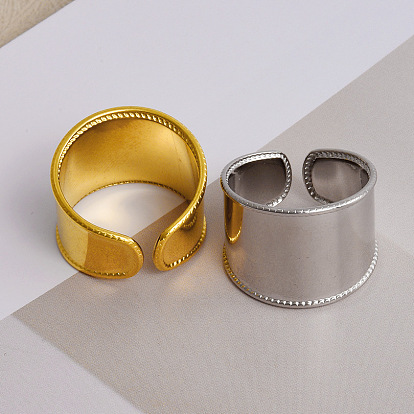 Стильный 304 широкий манжет из нержавеющей стали для женщин, простой и универсальный