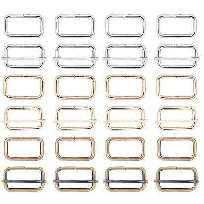 Iron Adjuster Slides Buckles, Roller Pin Buckles Slider Strap Adjuster, with Buckle Clasps, Rectangle