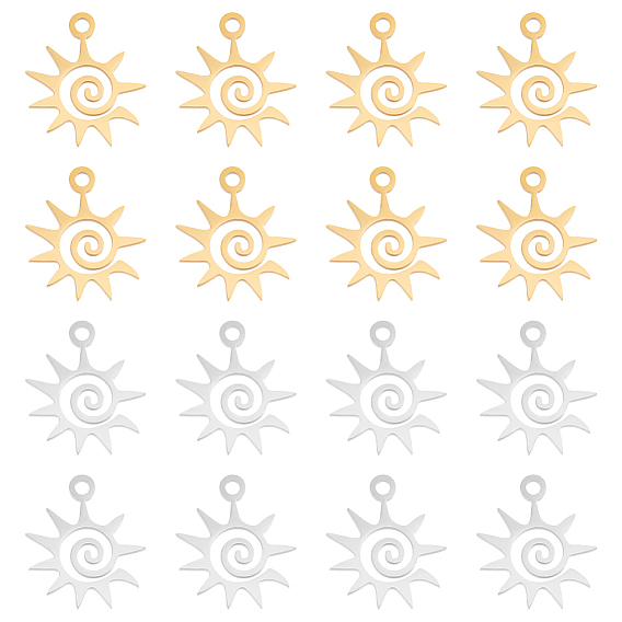 20 шт. 2 цвета 201 подвески из нержавеющей стали, подвески для лазерной резки, солнце