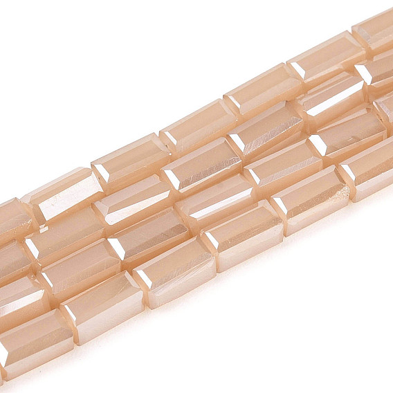 Стеклянные бусины, имитация нефрита , кубоид, граненые